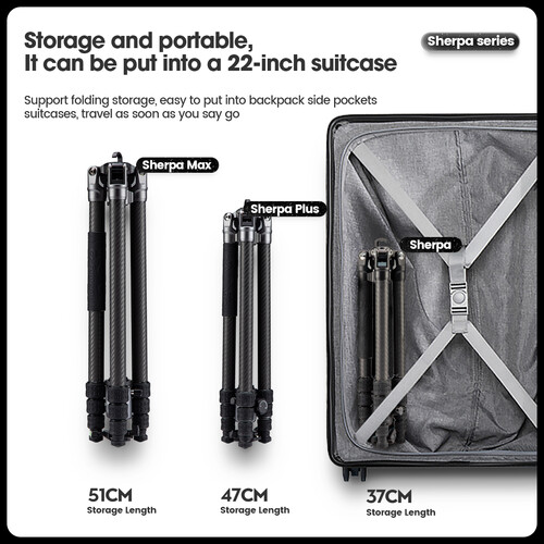 Fotopro Sherpa Plus Karbon Fiber Tripod