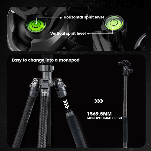 Fotopro Sherpa Plus Karbon Fiber Tripod