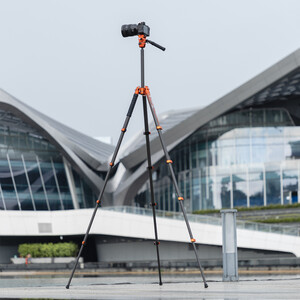 FOTOPRO X-AIRFLY Karbon Fiber Video Tripod (Turuncu) - Thumbnail