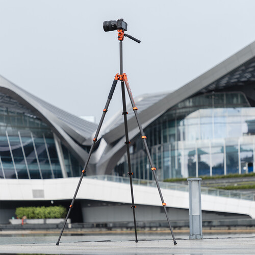 FOTOPRO X-AIRFLY Karbon Fiber Video Tripod (Turuncu)