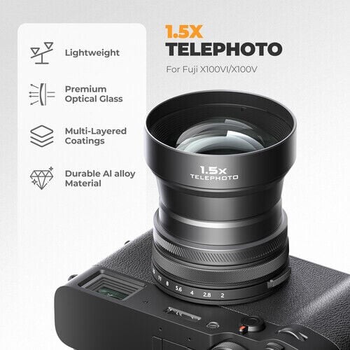 Freewell 1.5x Telephoto Lens for FUJIFILM X100 Series BLACK