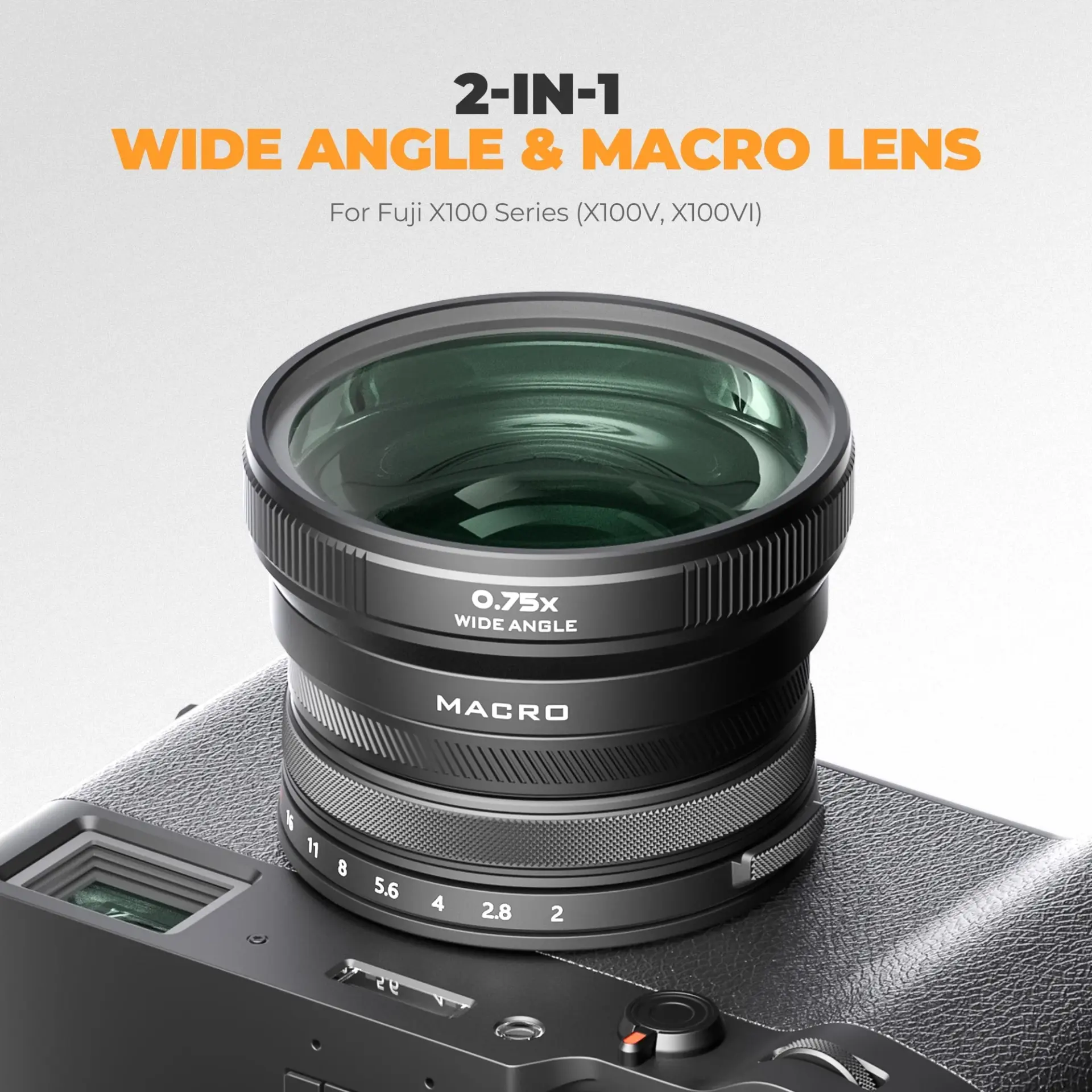 Freewell 2-in-1 Wide-Angle and Macro Lens for FUJIFILM X100 Series BLACK