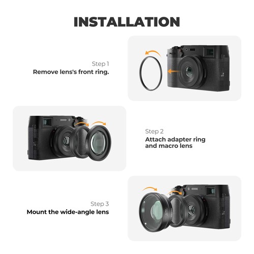 Freewell 2-in-1 Wide-Angle and Macro Lens for FUJIFILM X100 Series BLACK