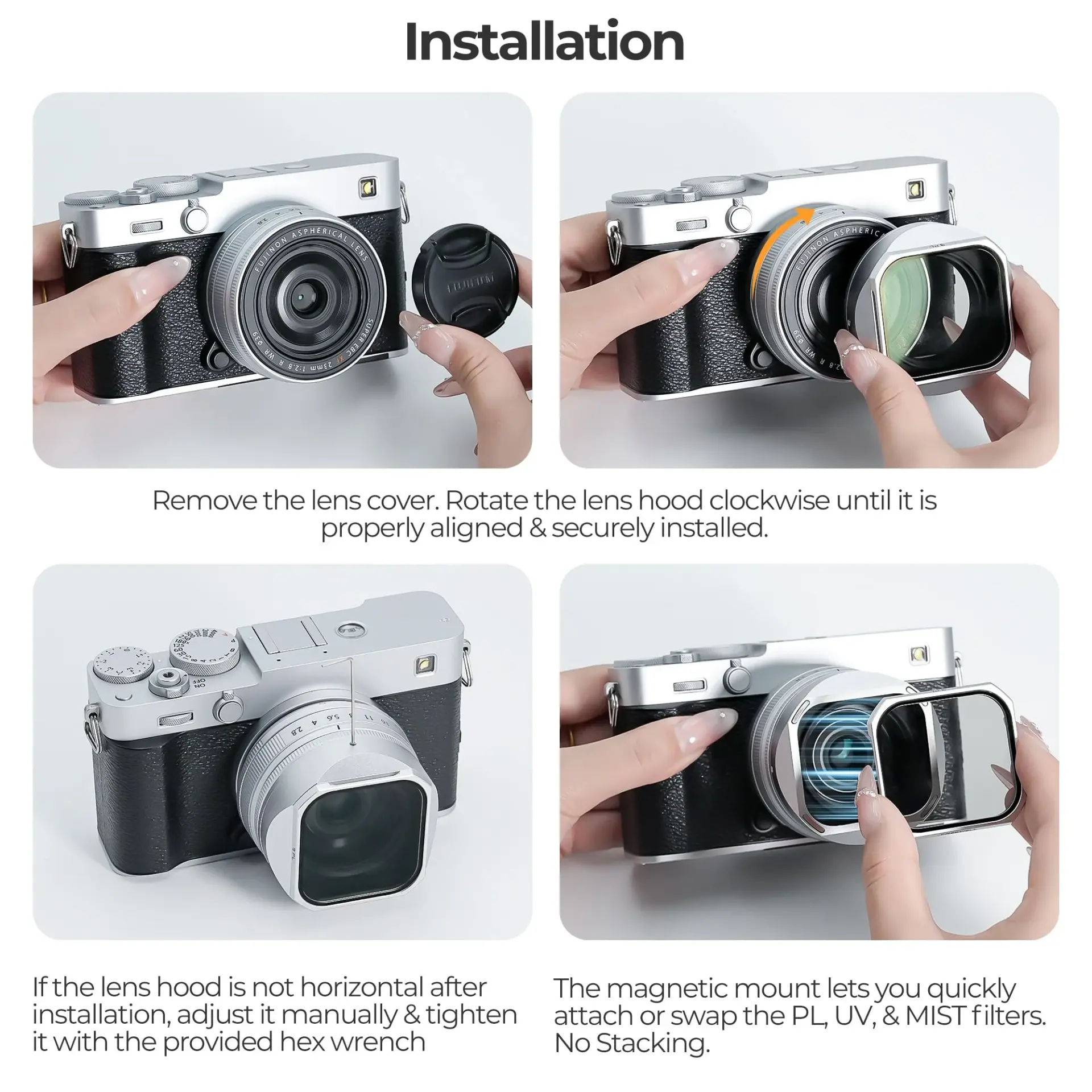 Freewell Fuji X-E5 Lens Hood (XF23mmF2.8) Gri - Thumbnail