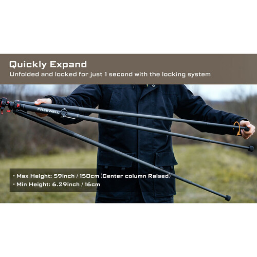 Freewell FW-T1 Carbon Fiber Real Travel Tripod