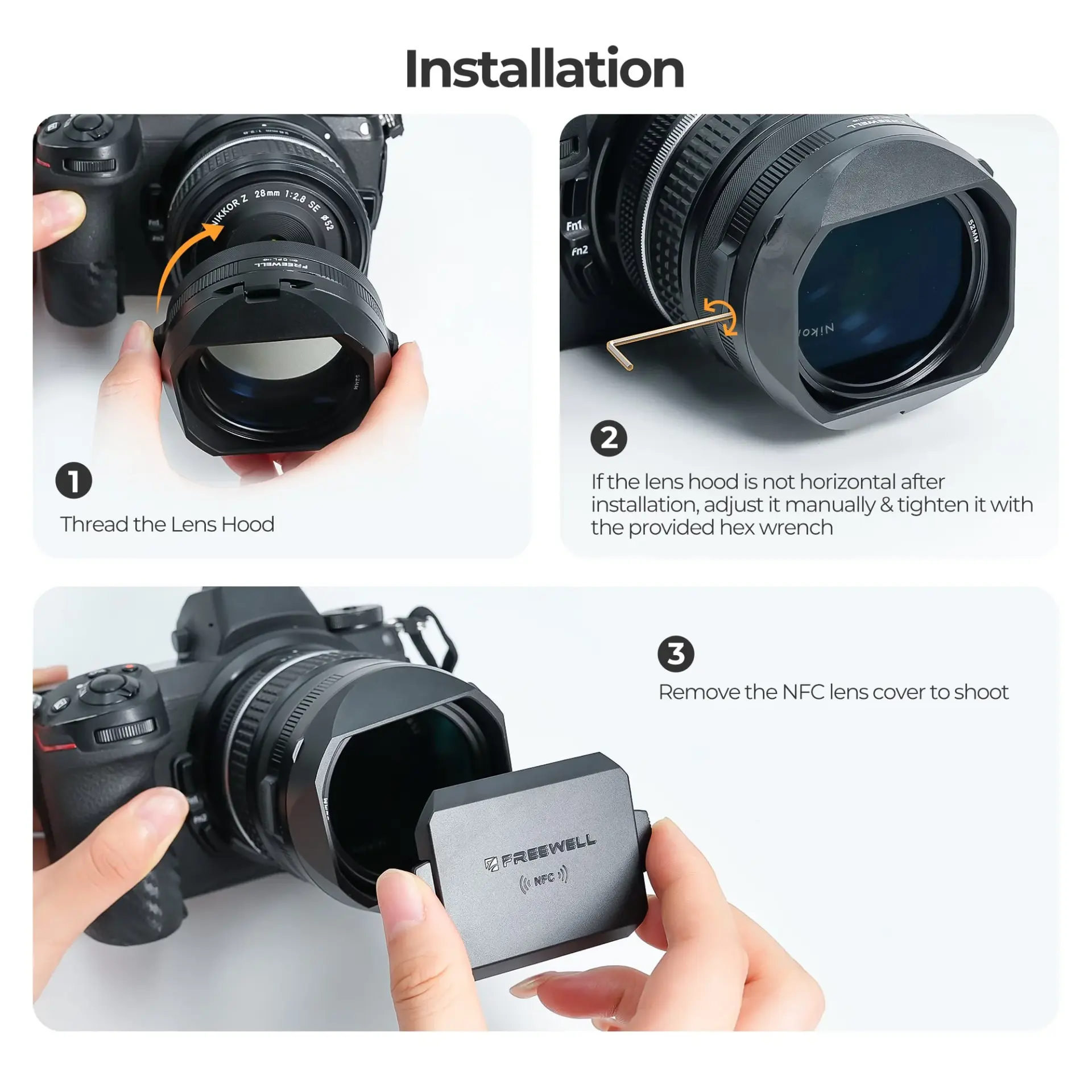 Freewell Nikkor Z 40mm F/2 Real Lens Hood - Thumbnail