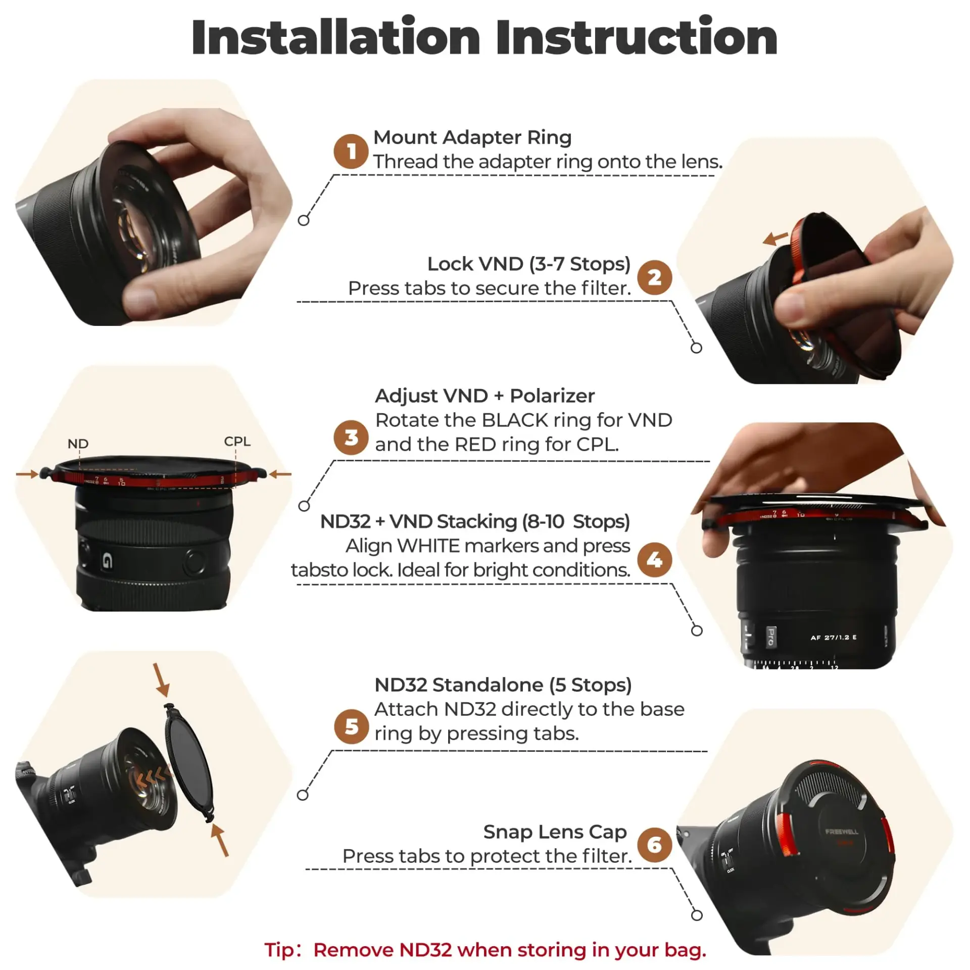 Freewell Real Locking VND/CPL Filter All Day Kit 82mm - Thumbnail