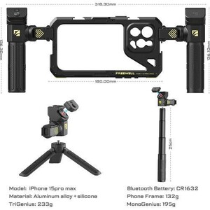 Genius Smartphone Rig Cage for iPhone 15 Pro Max - Thumbnail