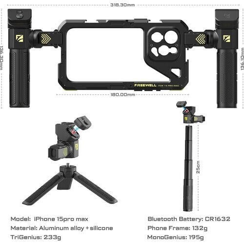 Genius Smartphone Rig Cage for iPhone 15 Pro Max