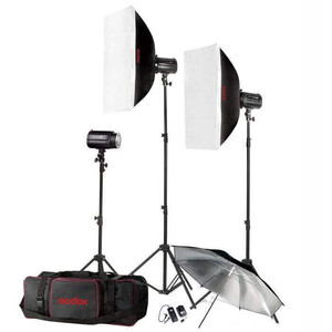 Godox - Godox H160-B 3'lü Mini Paraflaş KIT (160WATT)