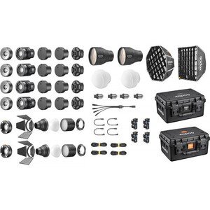 Godox - Godox KNOWLED MS60R 60W RGB LED Işık 4'lü Set (Zoom Lens, DL5 Lite ve Softbox Dahil)