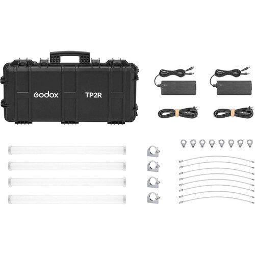 Godox KNOWLED TP2R-K4 RGBWW Piksel Tüp LED Işık 4'lü Set (60 cm, CB76 Sert Çanta Dahil)
