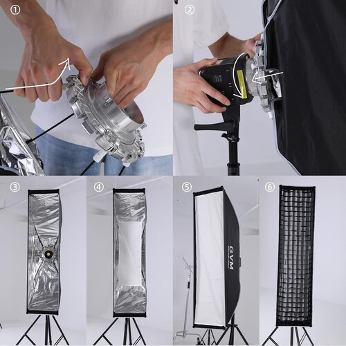 GVM 30x120CM Kolay Kurulum Gridli Softbox
