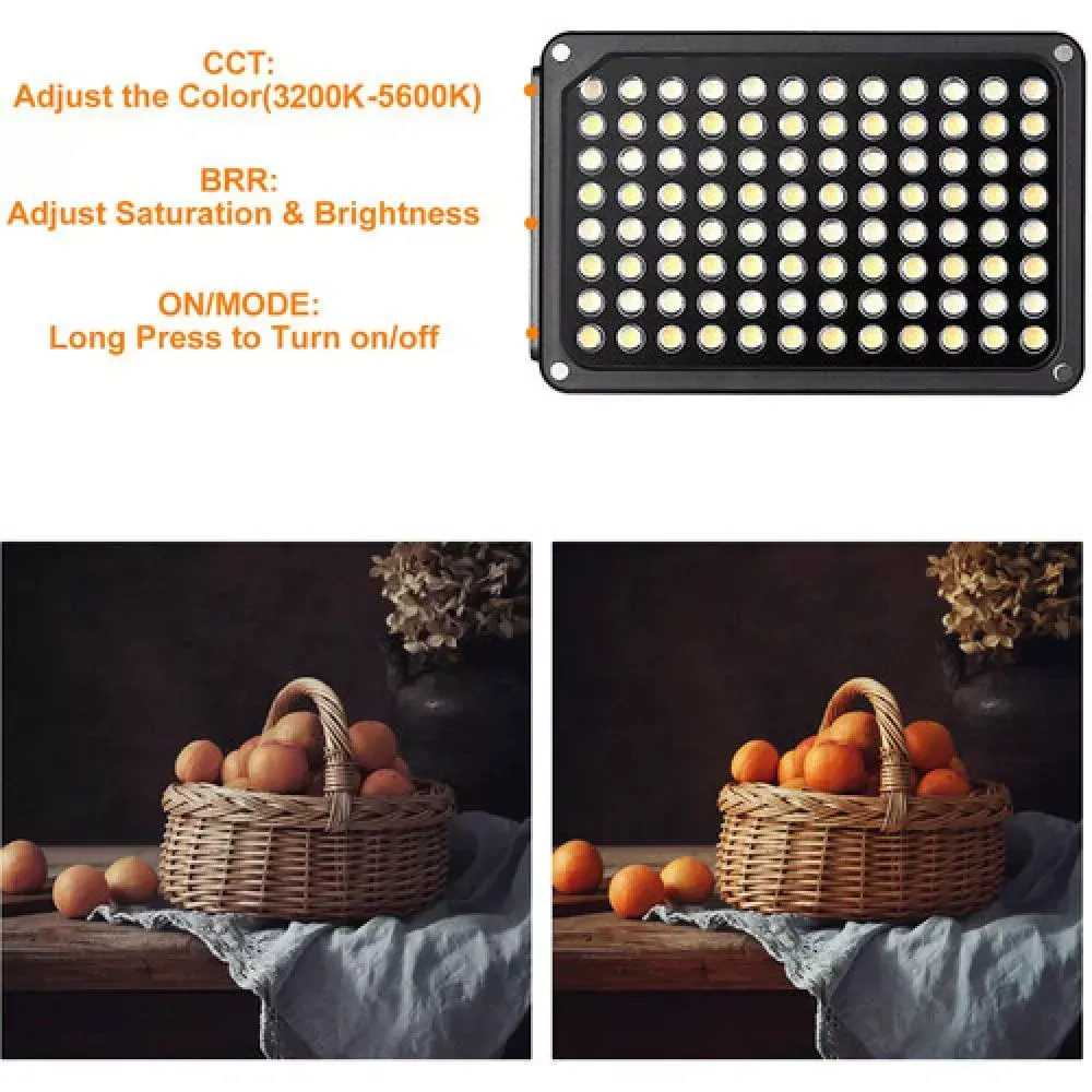 GVM 5S Bi-Color Kamera Üstü Dahili Akülü Mobil Led Işık (12x8cm) - Thumbnail