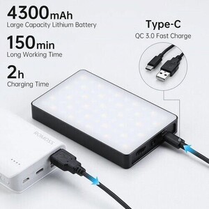 GVM 8RS RGB Kamera Üstü Dahili Akülü Mobil Led Işık (11x7cm) - Thumbnail