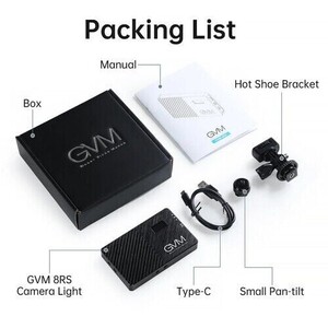 GVM 8RS RGB Kamera Üstü Dahili Akülü Mobil Led Işık (11x7cm) - Thumbnail