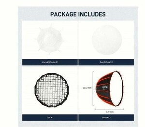 GVM - GVM 90cm Kolay Kurulum Gridli Parabolik Softbox (1)