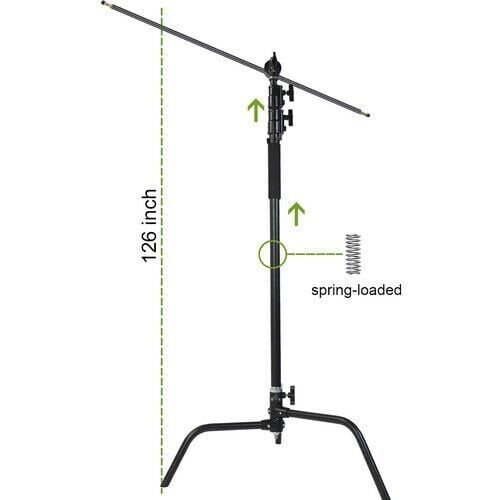 GVM C320 320cm C-Stand & Grip Arm Kit(130cm) (Siyah)