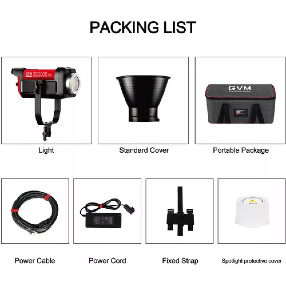GVM Pro SD300B Bi-Color LED Monolight with Lantern Softbox set 2