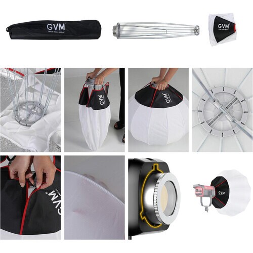 GVM Pro SD300B Bi-Color LED Monolight with Lantern Softbox set 2