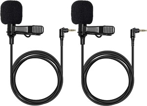 Hollyland - Hollyland HL-OLM02 Omnidirectional Lavalier Microphone Set (2-Pack, Black)