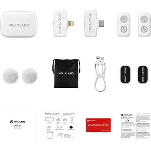 Hollyland - Hollyland LARK A1 Combo White 2 Kişilik Kablosuz Mikrofon Sistemi - Beyaz (1)