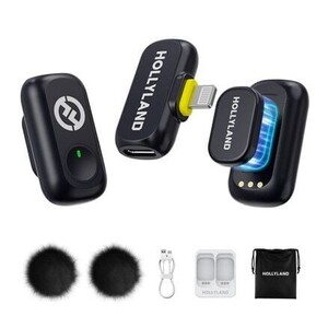 Hollyland LARK A1 Duo Type-C Kablosuz Yaka Mikrofonu Sistemi (Siyah) - Thumbnail