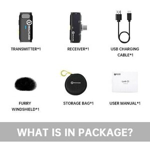 Hollyland Lark C1 Solo Tekli Kablosuz Mikrofon Sistemi (IOS Uyumlu) - Thumbnail