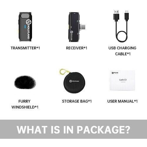 Hollyland Lark C1 Solo Tekli Kablosuz Mikrofon Sistemi (IOS Uyumlu)