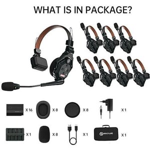 Hollyland Solidcom C1 PRO-8S Profesyonel Kablosuz Intercom Sistemi (8 Kullanıcı) - Thumbnail