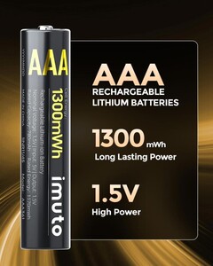 Imuto 1300 mWh AAA Lityum Şarjlı Pil Seti (8’li) + 8 Yuvalı Şarj Ünitesi - Thumbnail