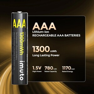 IMUTO - Imuto 1300mWh AAA Şarj Edilebilir Lityum Pil (4’lü Paket) (1)