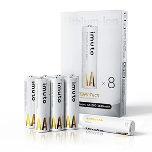 IMUTO - Imuto 3600mWh AA Şarj Edilebilir Lityum Pil (8’li Paket)
