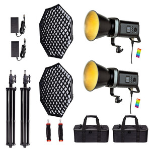 Kaiseberg KS-200 RGB AIR V-Mount Profesyonel Led Işık Seti - Kit 2 - Thumbnail