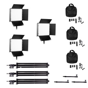 Kaiseberg Pro660 Bi-Color Panel Led Işık Üçlü Kit - Thumbnail