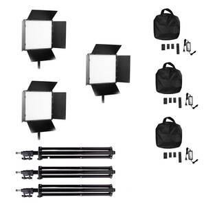 Kaiseberg - Kaiseberg Pro660 Bi-Color Panel Led Işık Üçlü Kit