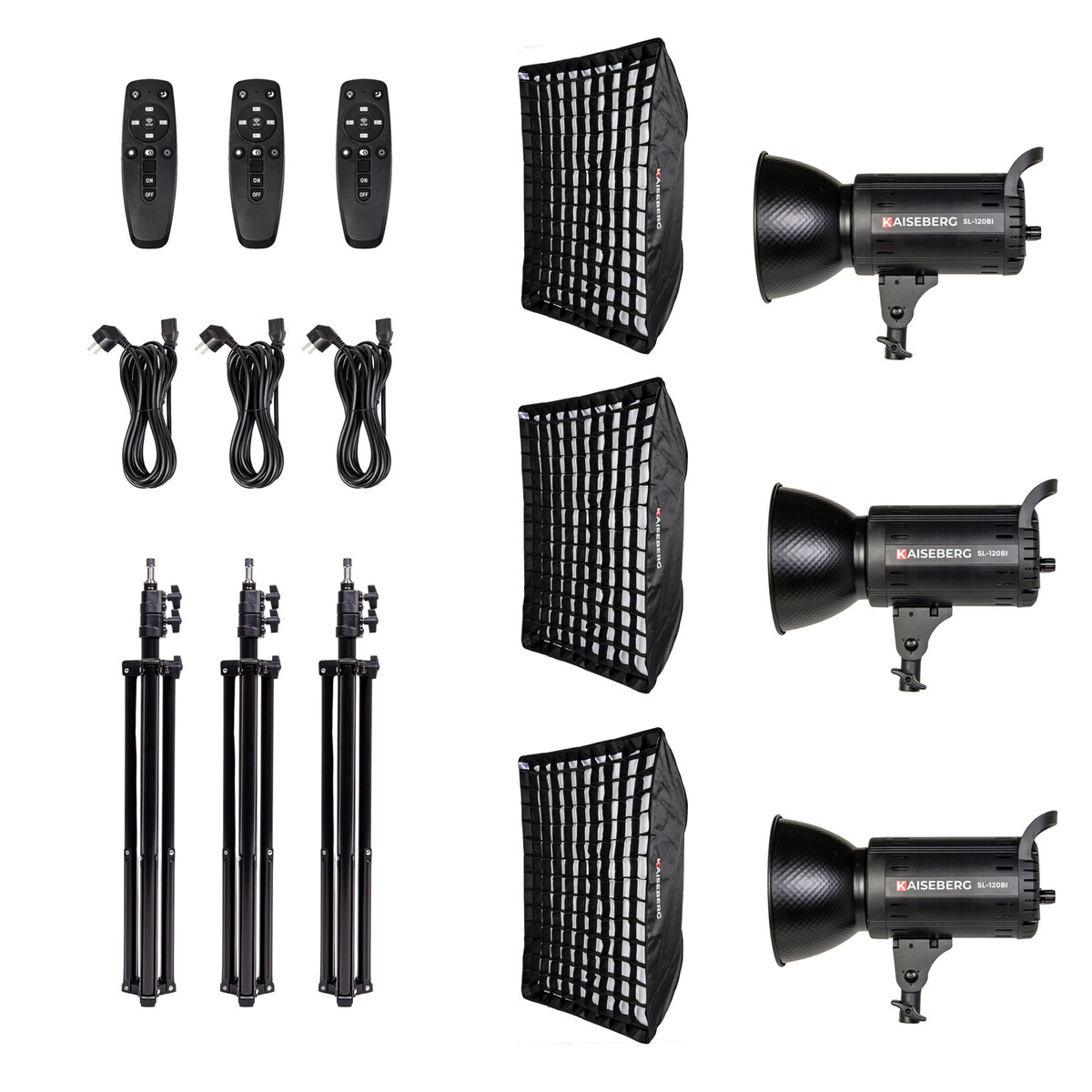Kaiseberg Sl-120bı 120w Bi-color Led 60x90 Softbox Işık seti - üçlü Kit