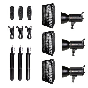 Kaiseberg SL-120BI 120W Bi-Color Led 60x90 Softbox Işık Seti - Üçlü Kit - Thumbnail