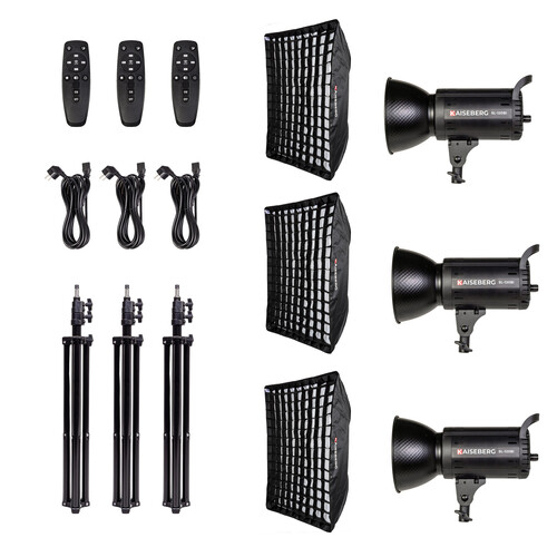 Kaiseberg SL-120BI 120W Bi-Color Led 60x90 Softbox Işık Seti - Üçlü Kit