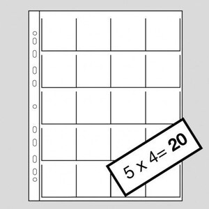 Kaiser Fototechnik - Kaiser Transparan Slayt Sayfaları 5x5 20 Dia İçin 10 Sayfa (2580)