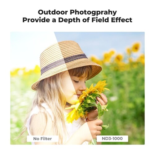 K&F 77mm Nano-D Serisi ND3-ND1000 Filtre (1.5-10 Stop)