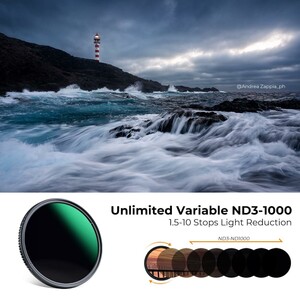 K&F 82mm Nano-D Serisi ND3-ND1000 Filtre (1.5-10 Stop) - Thumbnail