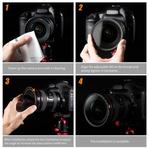K&F Concept 55mm B-SERIES ND2-ND400 (1 ile 9 Stop) ND Filtre - Thumbnail