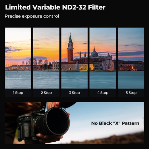 K&F Concept 62mm NANO-X ND2-32 (1-5 Stop) True Color Ultra Değişken Filtre