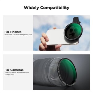 K&F Concept 67mm Klipsli ND2-32 Telefon Kamera Lens Filtre Kiti - Thumbnail