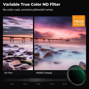 K&F - K&F Concept 67mm NANO-X ND2-32 (1-5 Stop) True Color Ultra Değişken Filtre (1)