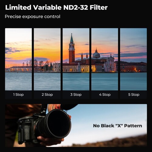 K&F Concept 72mm NANO-X ND2-32 (1-5 Stop) True Color Ultra Değişken Filtre