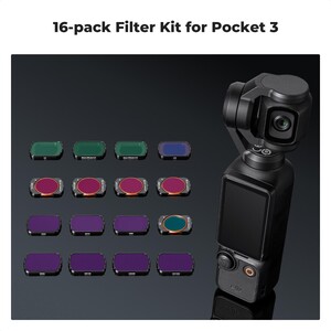 K&F Concept - K&F Concept DJI Osmo Pocket 4P İçin 16 Parça Filtre Seti (Black Mist 1/4 + Black Mist 1/8 + UV + Işık Kirliliği Azaltma + CPL) (1)