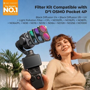 K&F Concept - K&F Concept DJI Osmo Pocket 4P İçin 16 Parça Filtre Seti (Black Mist 1/4 + Black Mist 1/8 + UV + Işık Kirliliği Azaltma + CPL) (1)