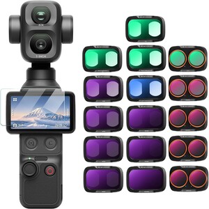 K&F Concept - K&F Concept DJI Osmo Pocket 4P İçin 16 Parça Filtre Seti (Black Mist 1/4 + Black Mist 1/8 + UV + Işık Kirliliği Azaltma + CPL)